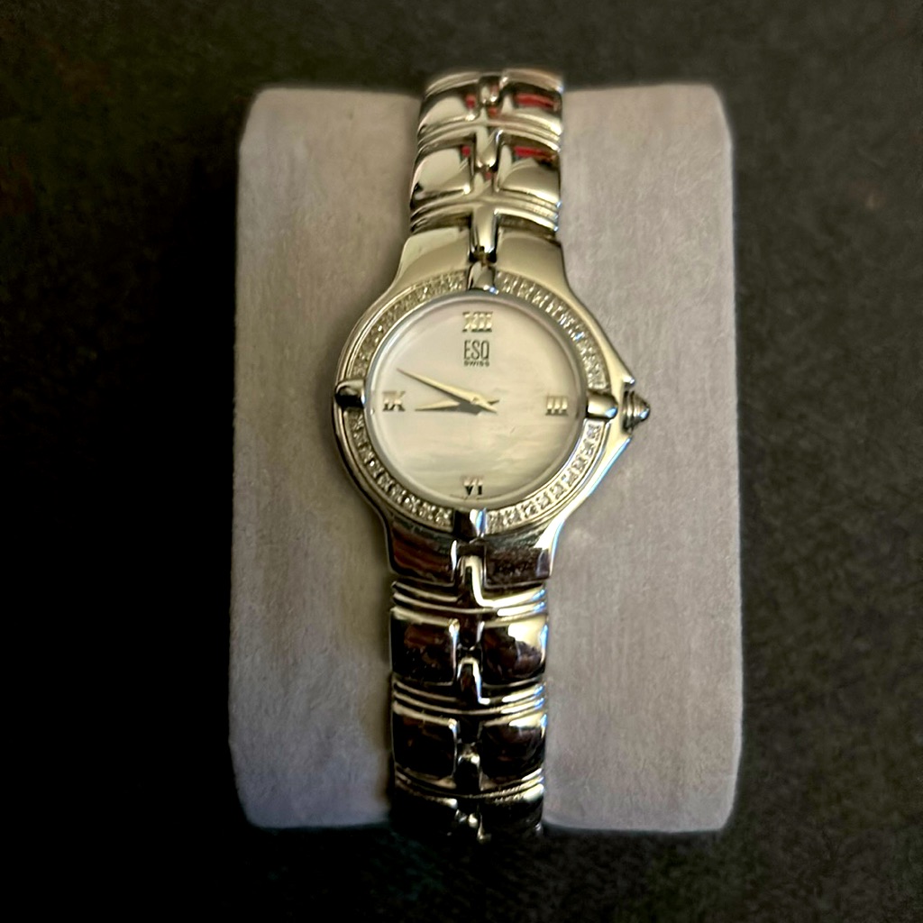 Esq Ladies Esq E5437 Silver Stainless Steel Diamond Bezel Watch